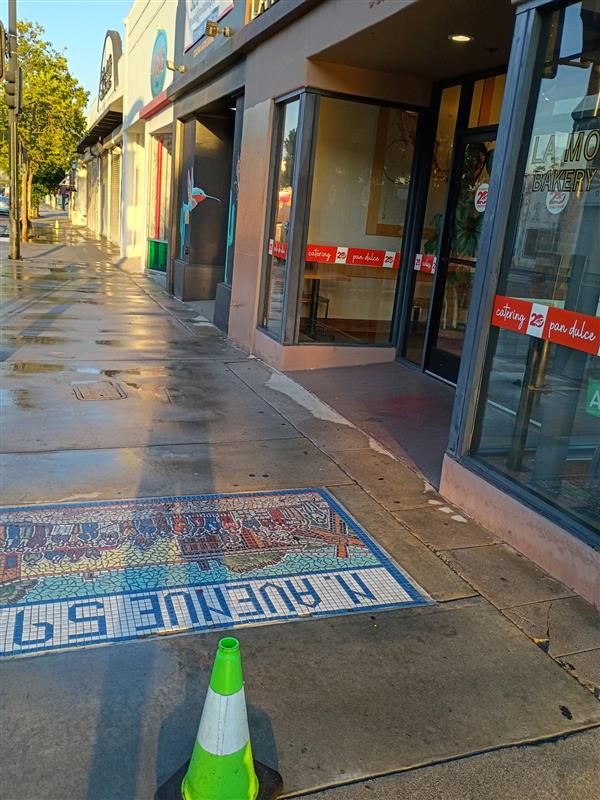 Sidewalk near Figueroa, Avenue 59 to 58 after pressure washing