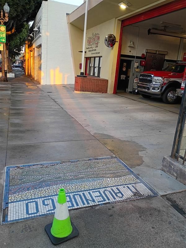Sidewalk near Figueroa, Avenue 60 to 59 after pressure washing