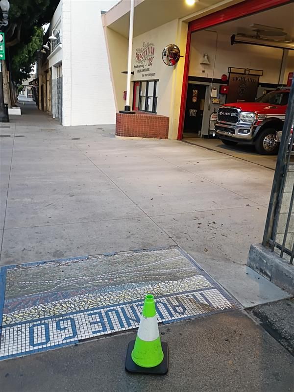 Sidewalk near Figueroa, Avenue 60 to 59 before pressure washing