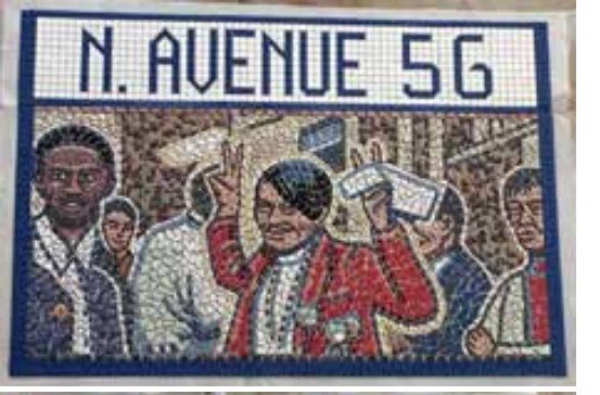 Sidewalk mosaic: N. Avenue 56