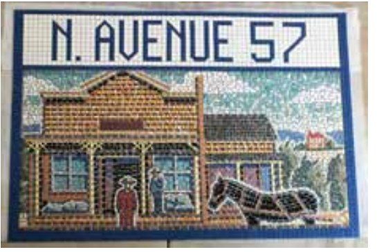 Sidewalk mosaic: N. Avenue 57