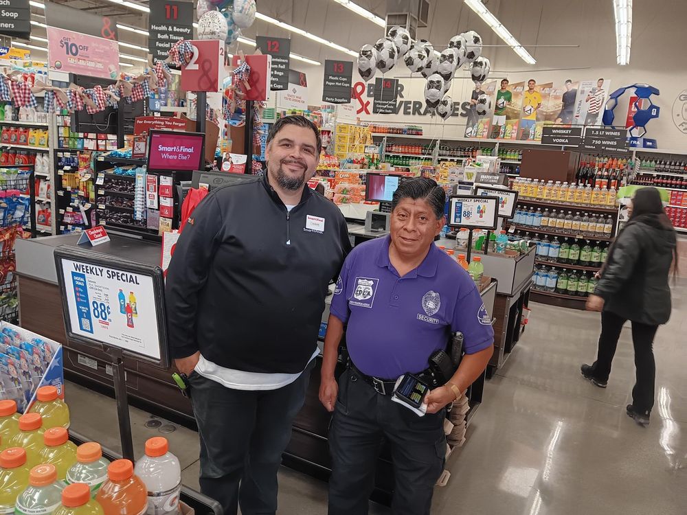 BID security officer visiting Smart & Final